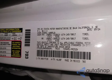 2024 Toyota Tacoma Sr5 из США, поврежденный, VIN 3TMLB5JN4RM056841